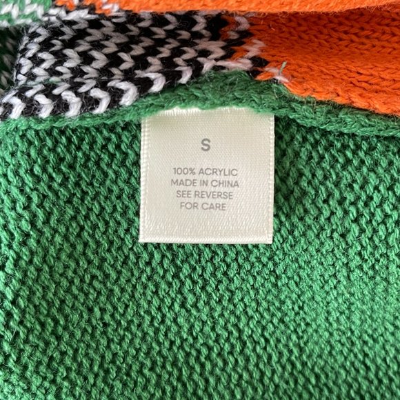 Wet Seal Green V-neck Button-up Bejeweled Penguin Holiday Knit Cardigan Small - Picture 4 of 4